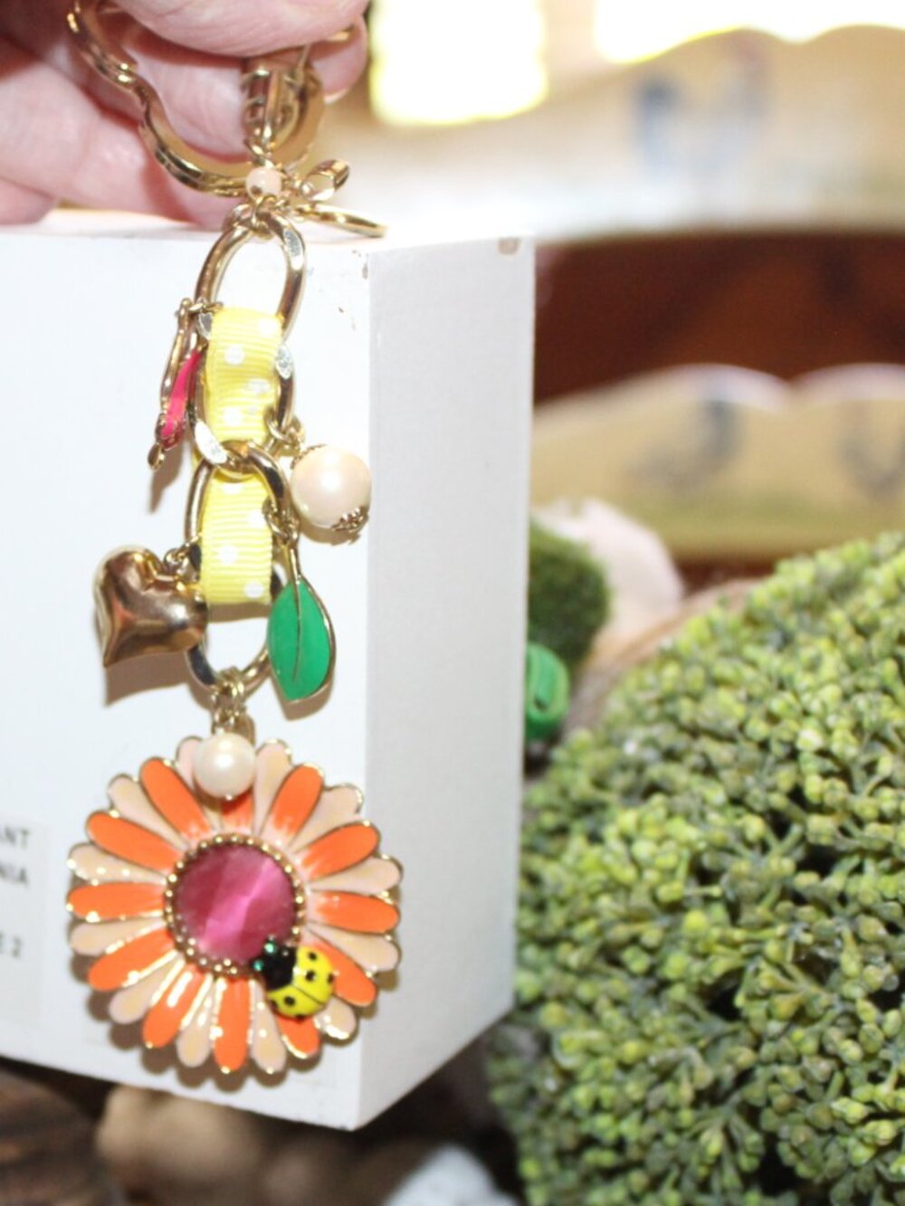 NWOT Betsey Johnson Floral ladybug bag charm/ key chain  FUN! - Picture 2 of 9
